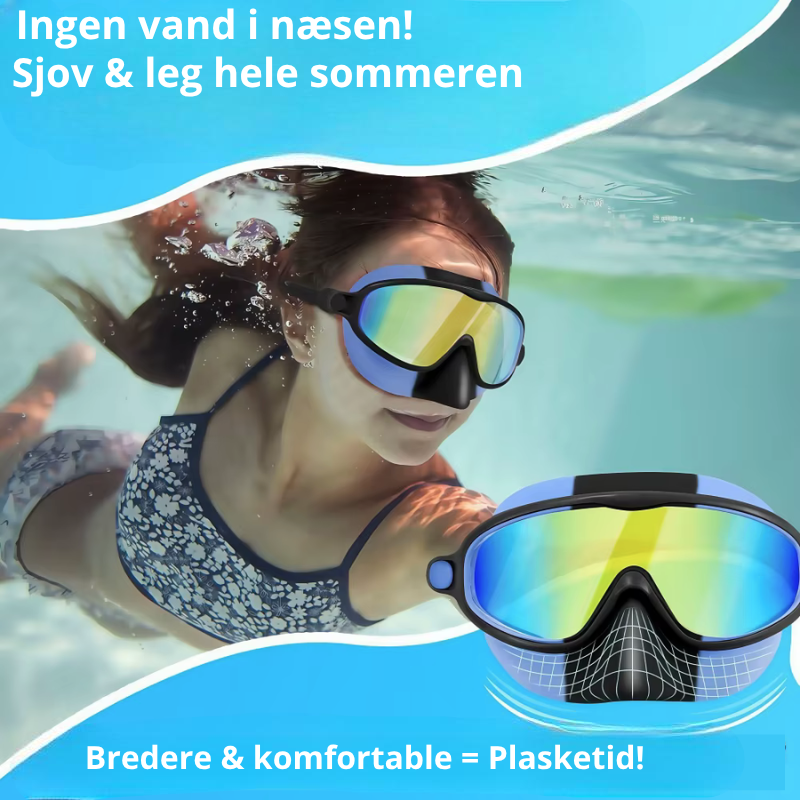 EasyClick svømmebriller for barn med silikonnesebro